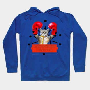 Boxing Cat Furry-weight Champion Hoodie